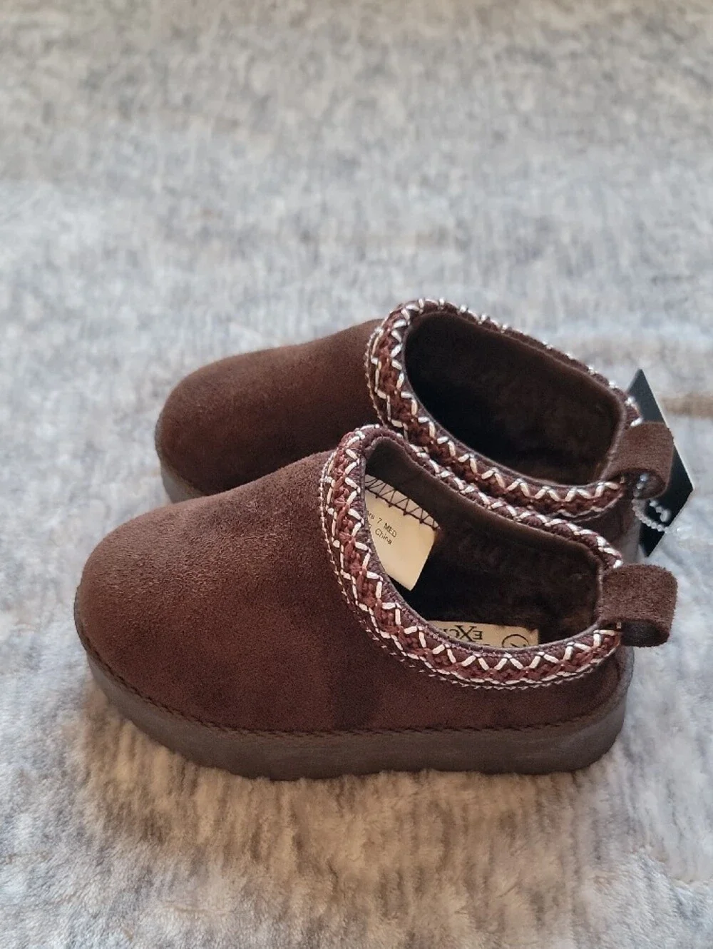 American Exchange Toddler Dark Brown Plush Slip-On Clog Size 7